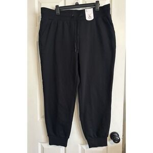 Xersion Men's Jogger Pants Black Quick Dry Cotton Fleece Moisture XL